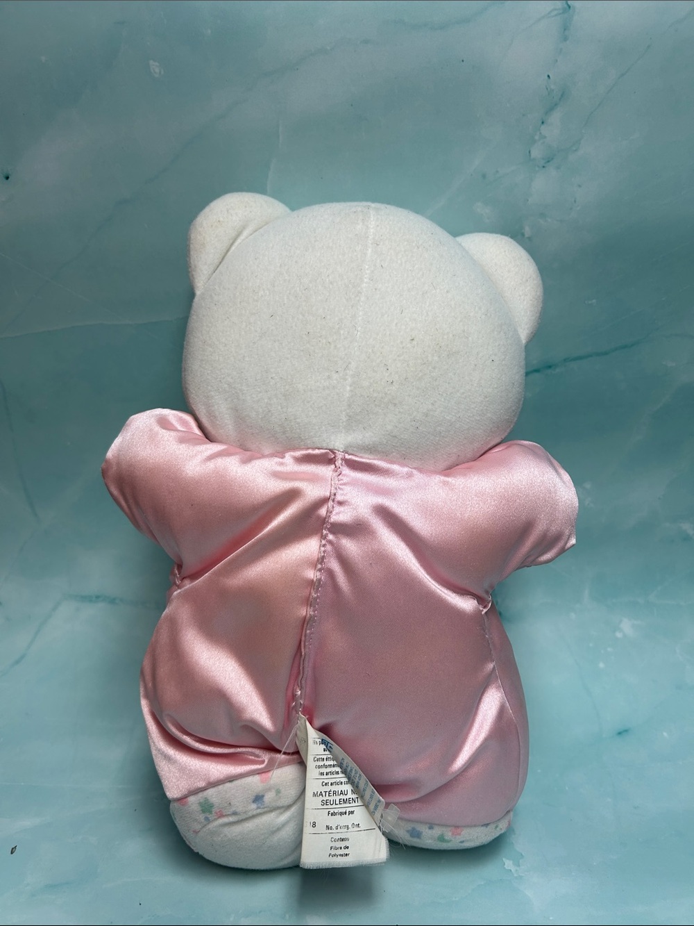 Vintage 1992 FISHER PRICE Plush Pink Satin TEDDY BEAR Stuffed Animal Lovey - Picture 2 of 3